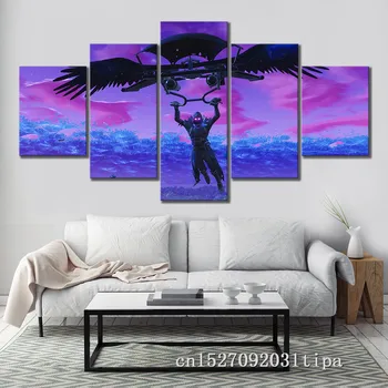 

Fortnight Battle Video Game 5 Panel Wall Art Oil Painting Poster Canvas Painting Print Pictures for Living Room Home Decor 03