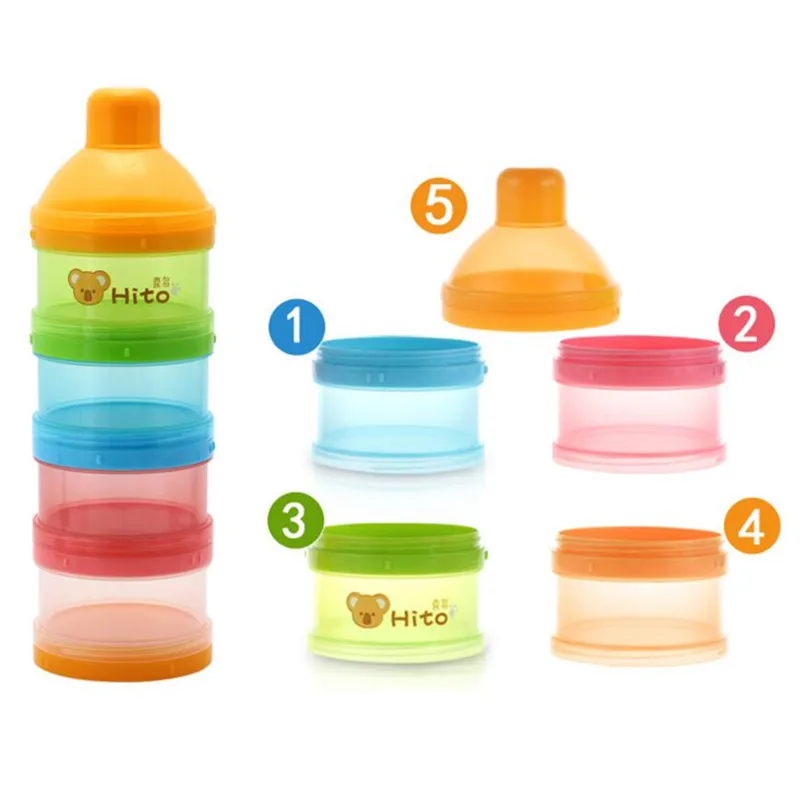 Sn /_ UK /_ Bébé Formule Lait Poudre Distributeur 4 Couches Enfant Food Rangement
