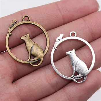 

WYSIWYG 8pcs 31x26mm Pendant Mouse Mouse Charm Pendants For Jewelry Making Antique Silver Color Mouse Pendants
