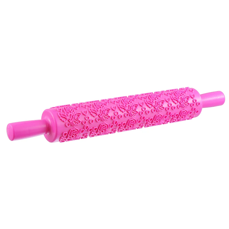 Urijk Pastic антипригарный Fondant Rolling Pin тиснение торт тесто ролик украшения ремесла DIY