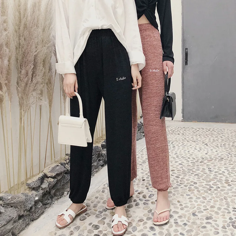 

ZOGAA women's summer trousers Womens Elastic Waist Casual Pants High Waist Casual Pants women push up leggings womens clothing