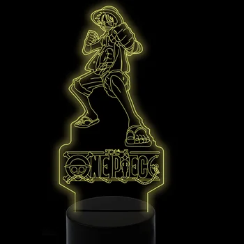 

3D Led Touch Button USB One Piece Modelling Child Desk Lamp Luffy Night Light Anime Luminaria Bedroom Sleep Lighting Decor Gifts