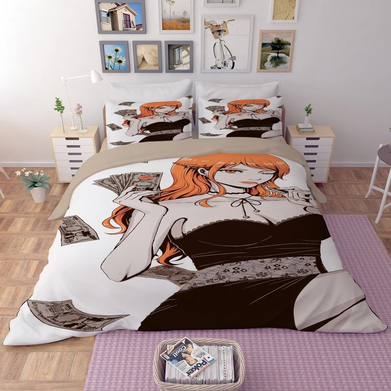 Комплект постельного белья DX Luffy Ace с героями мультфильмов пододеяльником