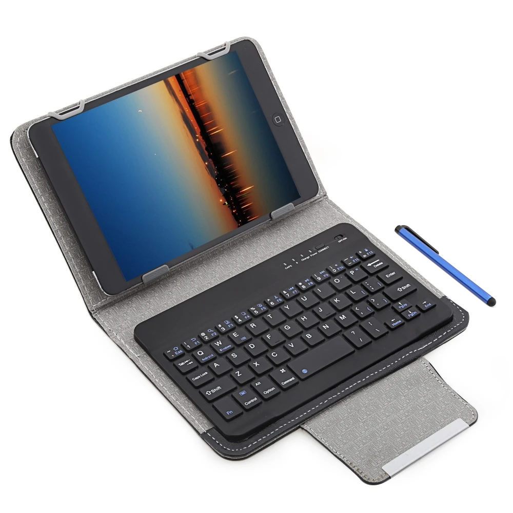 Universal Bluetooth Keyboard Tablets Protective Case Cover with Stand Holder for iOS / Android