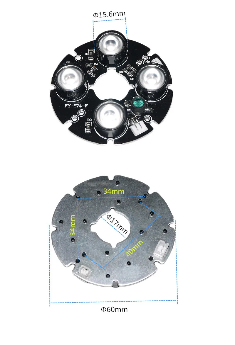 30 градусов CCTV аксессуары инфракрасный свет 4 шт. Массив ИК Светодиодная панель для камер наблюдения ночного видения диаметр 60 мм