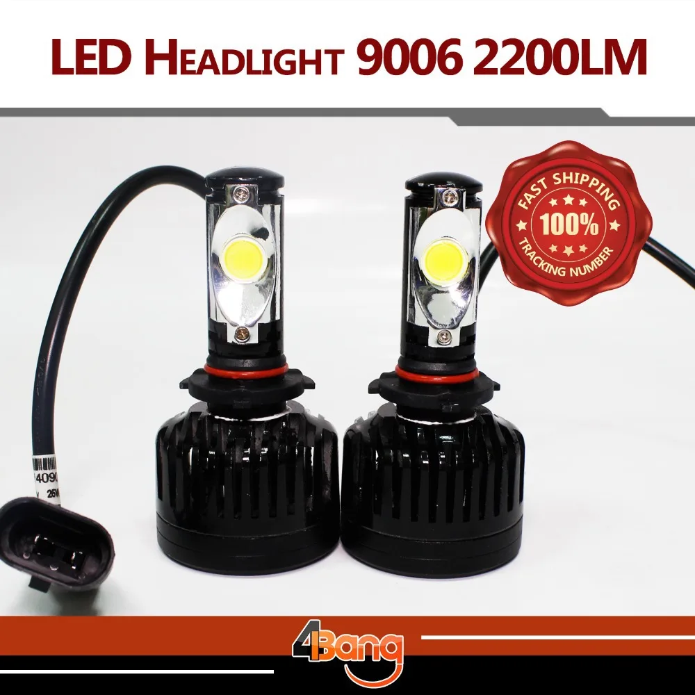 

2015 Pair 48W/Set 4400LM/Set High Power LED COB Headlight Light 9006 HB4 All In One W/ Fans No Need Ballasts Plug&Play