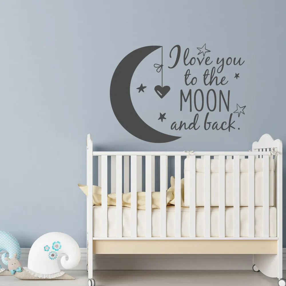 Buy Moon Stars Heart Vinyl Removable Quote Decal I