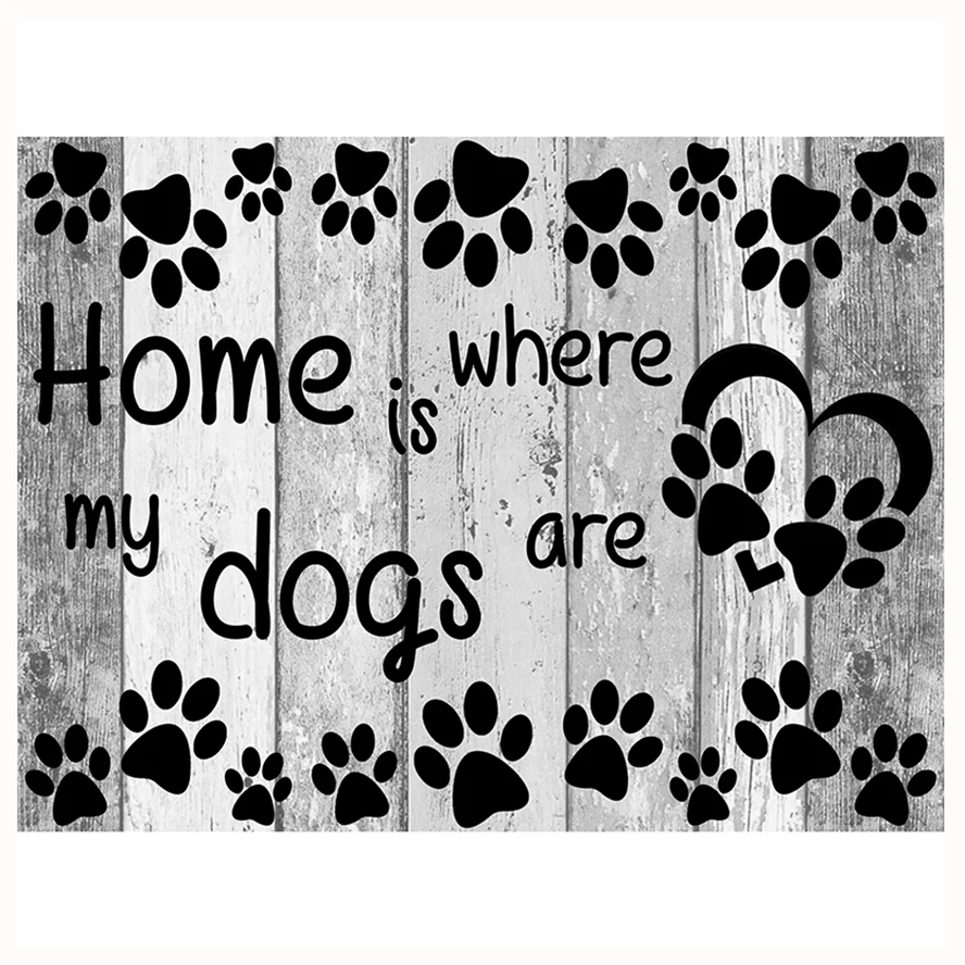 

5D DIY diamond Painting home is where my dogs are Cross Stitch diamond embroidery mosaic diamonds wall stickers home decor ZC456