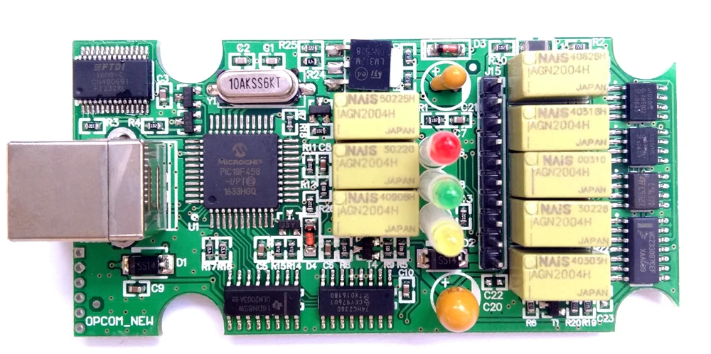 V1.59 V1.70 версия OP COM Авто диагностический инструмент сканер с PIC18F458 чип OBD2 OP-COM/OPCOM шина сети локальных контроллеров для Opel