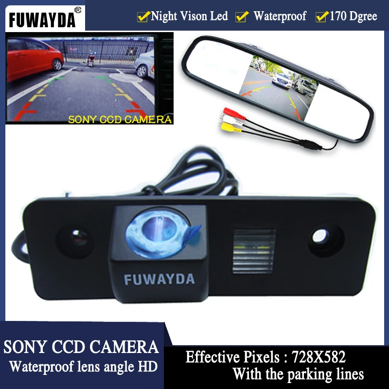 FUWAYDA SONY CCD HD Car RearView font b Camera b font With 4 3 Car Rearview