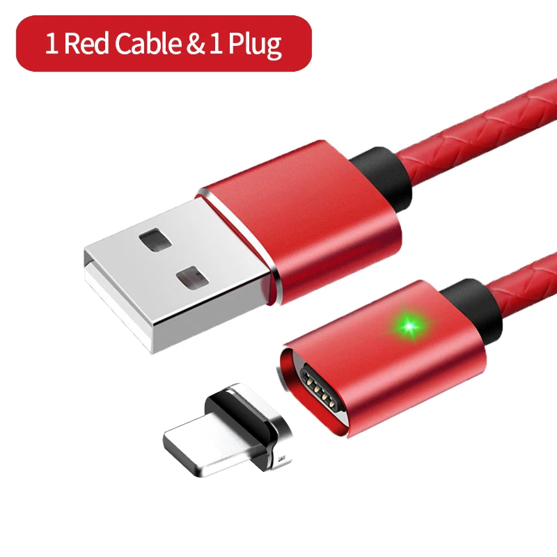 Магнитный usb-кабель MANTIS 3A Type-C, 1 м, быстрая зарядка для iPhone XR XS Max, Micro USB, магнитное зарядное устройство для телефона, кабели для передачи данных для Xiaomi - Цвет: 1M Red