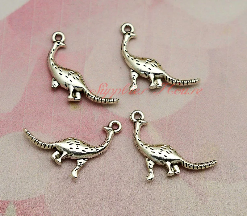 50pcs/lot 28x16mm, Dinosaur charms , Antique silver plated Dinosaur