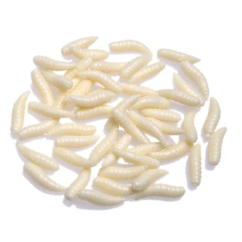 

SEWS-50Pcs 1.6cm Fishing Lure Maggot Grub Soft Baits Worms