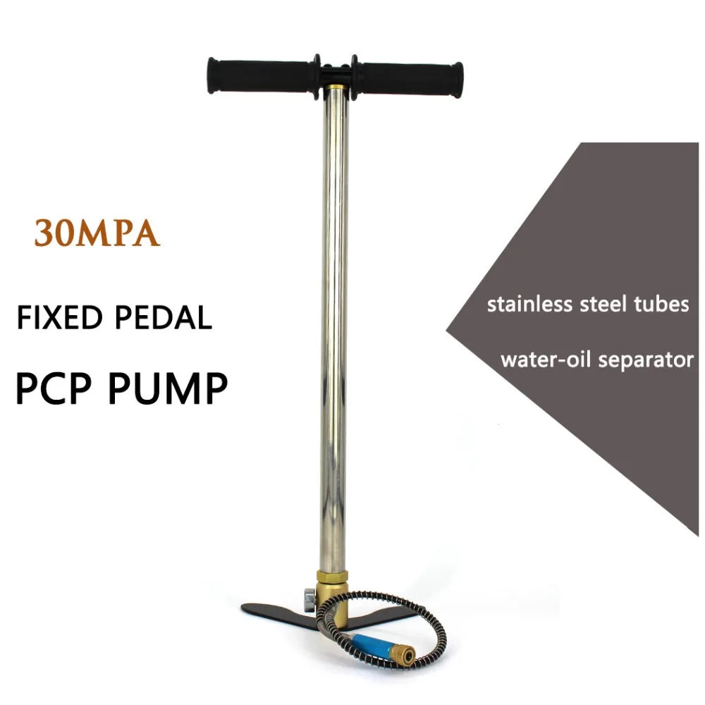 

PCP Paintball Airforce High Pressure Air Pump THREE Stage Fixed Pedal 25mm Gauge 50cm Hose 30mpa 4500psi HPA Tank Air Refilling