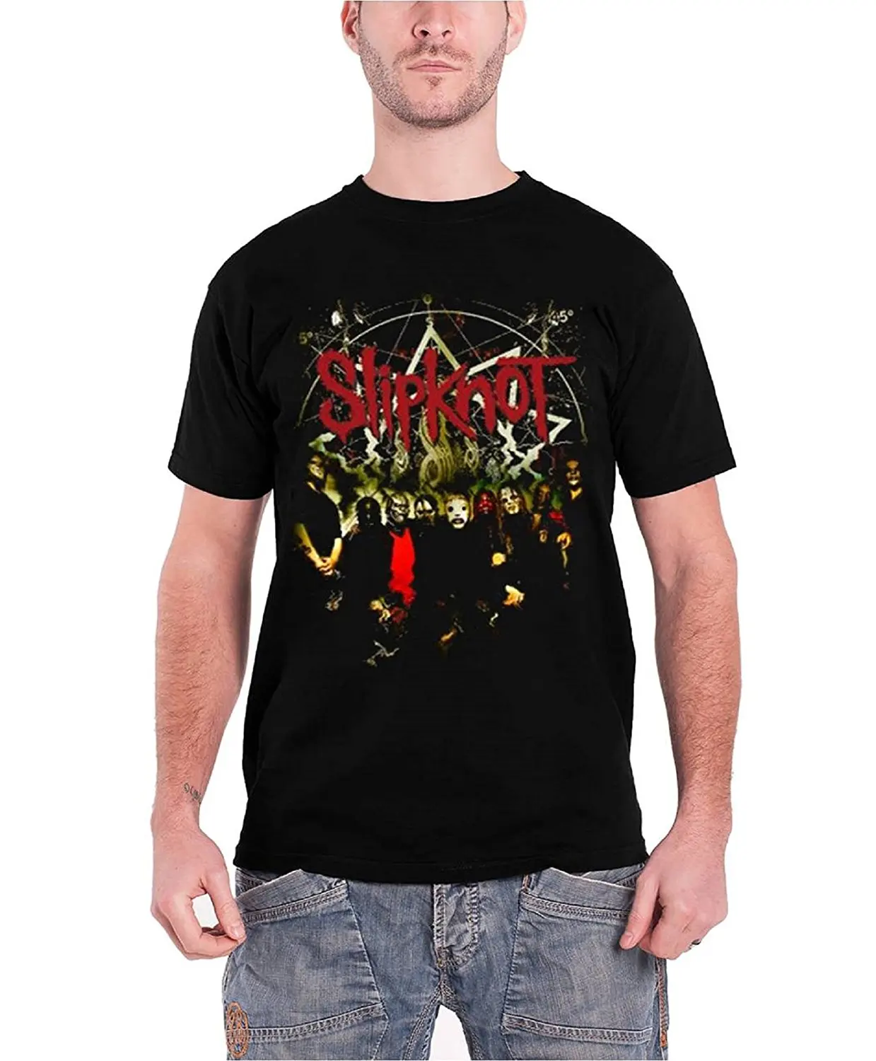 2017 T Shirt Fashion O Neck Men Short Sleeve Fashion 2017 Slipknot T Shirt Black Waves Band Logo