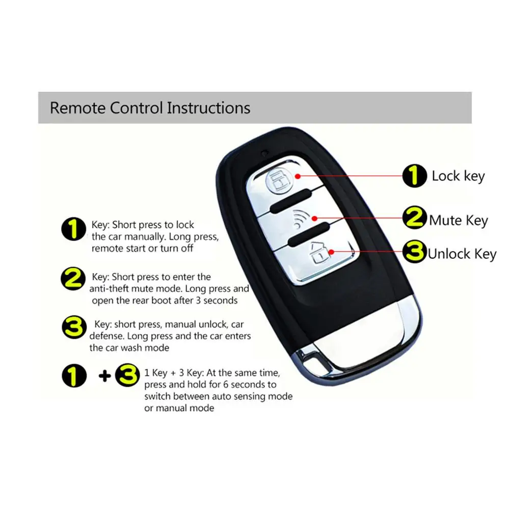 Auto Anti-theft Alarm Car Comfortable Keyless Entry One Button Start Remote Control System Automobile Car Accessories