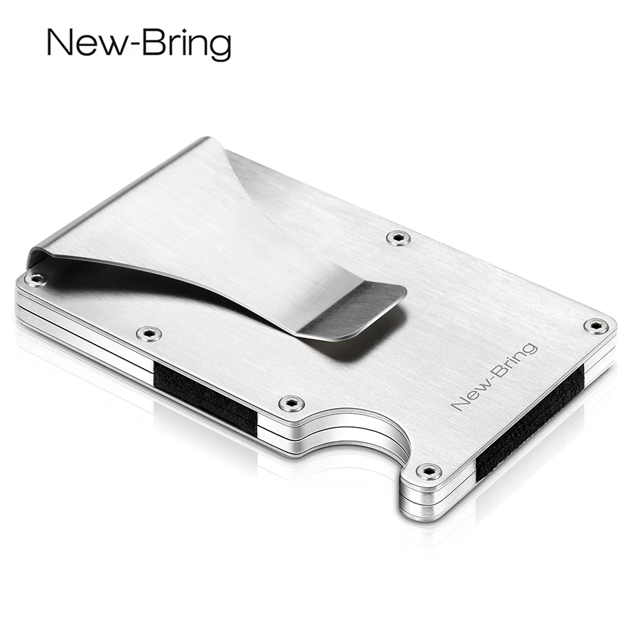 NewBring тонкий металлический кредитный рандомный с RFID защитой мини бумажник для