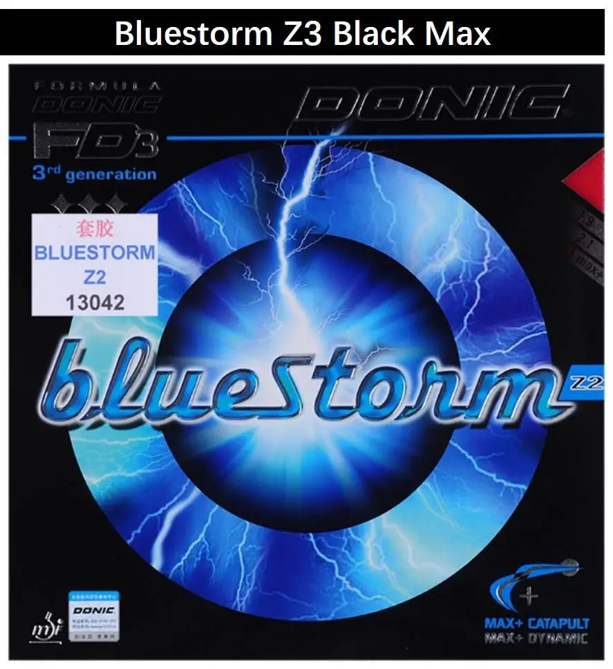 DONIC BLUESTORM BlueStorm Z1 Z2 Z3 резиновая губка для настольного тенниса Tenis De Mesa Max - Цвет: Z3 BLACK MAX