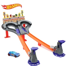 Original Hot Wheels 2-Lane Challenge Super Speed Blastway Gift Set Hotwheels Move Tracks Sport Car Educational Truck Toy for Boy