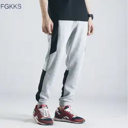 FGKKS модные для мужчин брюки для девочек весенний бренд Сращивания Цвет бег мужчин's удобные повседневное
