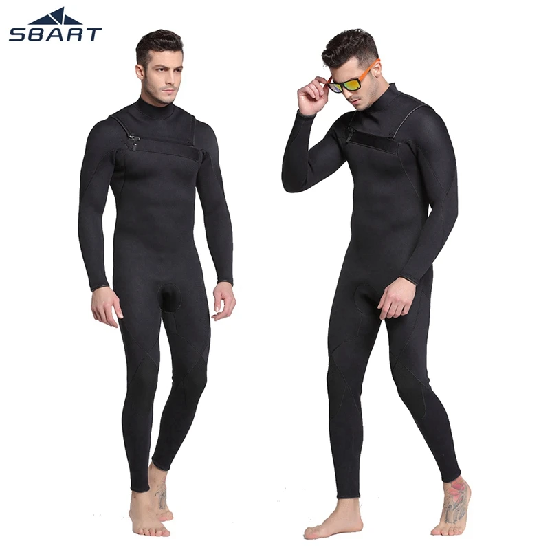 Sbart Men 3mm Wetsuit one piece Suit Long sleeve pants Wetsuit neoprene