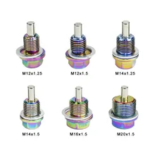 Bouchon magnétique de vidange d'huile en aluminium, M12 M14 M16 M20 * 1.5 / 1.25 Neo Chrome, boulon de vidange d'huile, écrou
