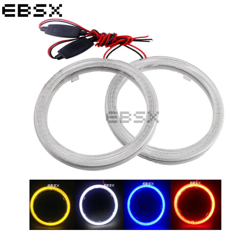 

EBSX 4 PCS COB LED Angel Eyes 110MM 12V/24V DC Auto Halo Ring Car Motorcycle With Cover 11CM COB Chip White Blue Red Yellow