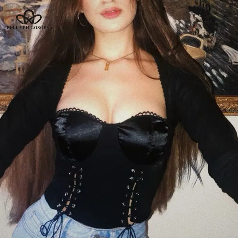 Wonder 2019 new Sexy Women T-Shirt Solid Square Collar Female Clothes Casual Court style Full Sleeve Clothes
