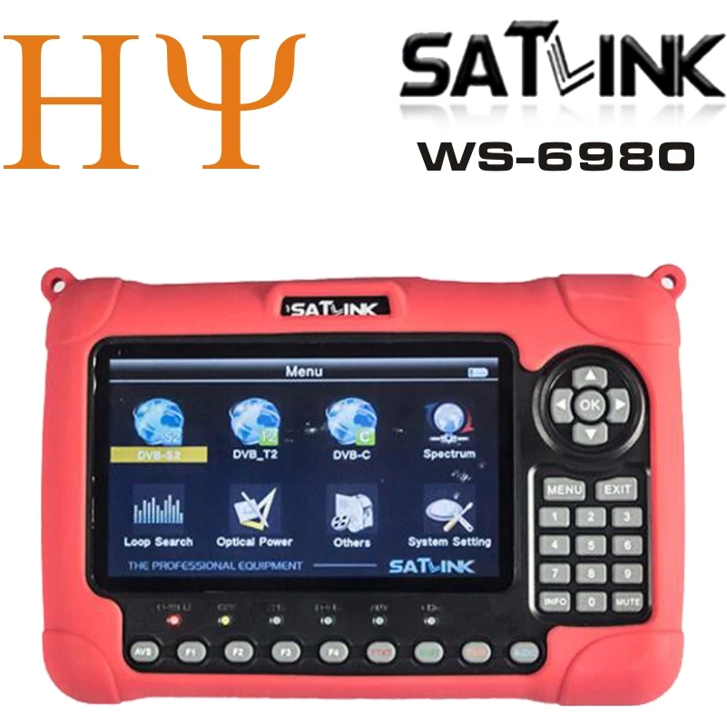 7 inch HD LCD Screen Satlink WS-6980 DVB-S2 DVB-T/T2 DVB-C Combo Satlink 6980 Digital Satellite Meter Finder Spectrum Analyzer