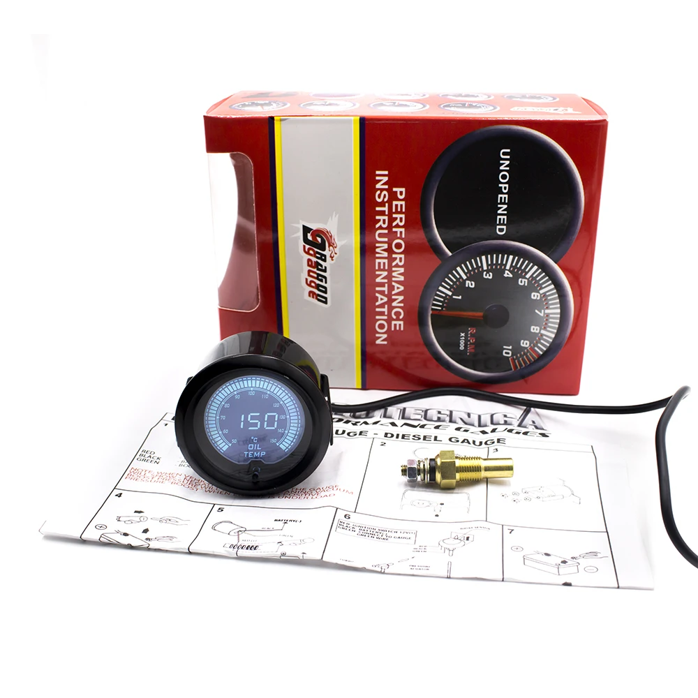 YOMI 7 цветов " 52 мм EVO ЖК-термометр масла 50-150 Цельсия Температура масла измерительное устройство для автомобиля