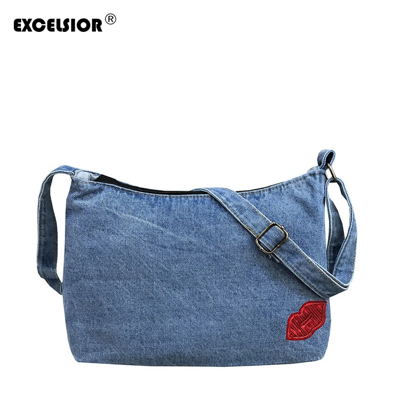 اكسلسيور المألوف أكياس للنساء الإناث حقيبة سيدة أكياس بولسا الأنثوية الدنيم خمر Crossbody حقيبة حقيبة محمولة