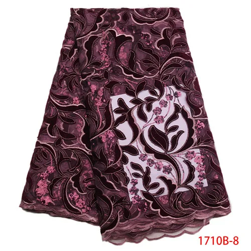 Красный Высокое качество нигерийские сетчатые кружева, последовательная ткань бархат кружева платья для женщин в одежде MR1710B - Цвет: p8