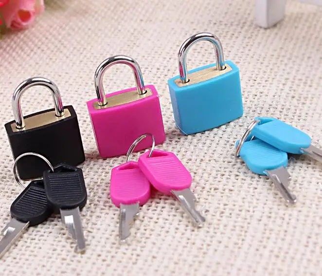 Mejor Precio 2,3 cm x 3,4 cm latón 20mm maleta de viaje bolsa de ordenador portátil candado con dos llaves juego de 4 colores