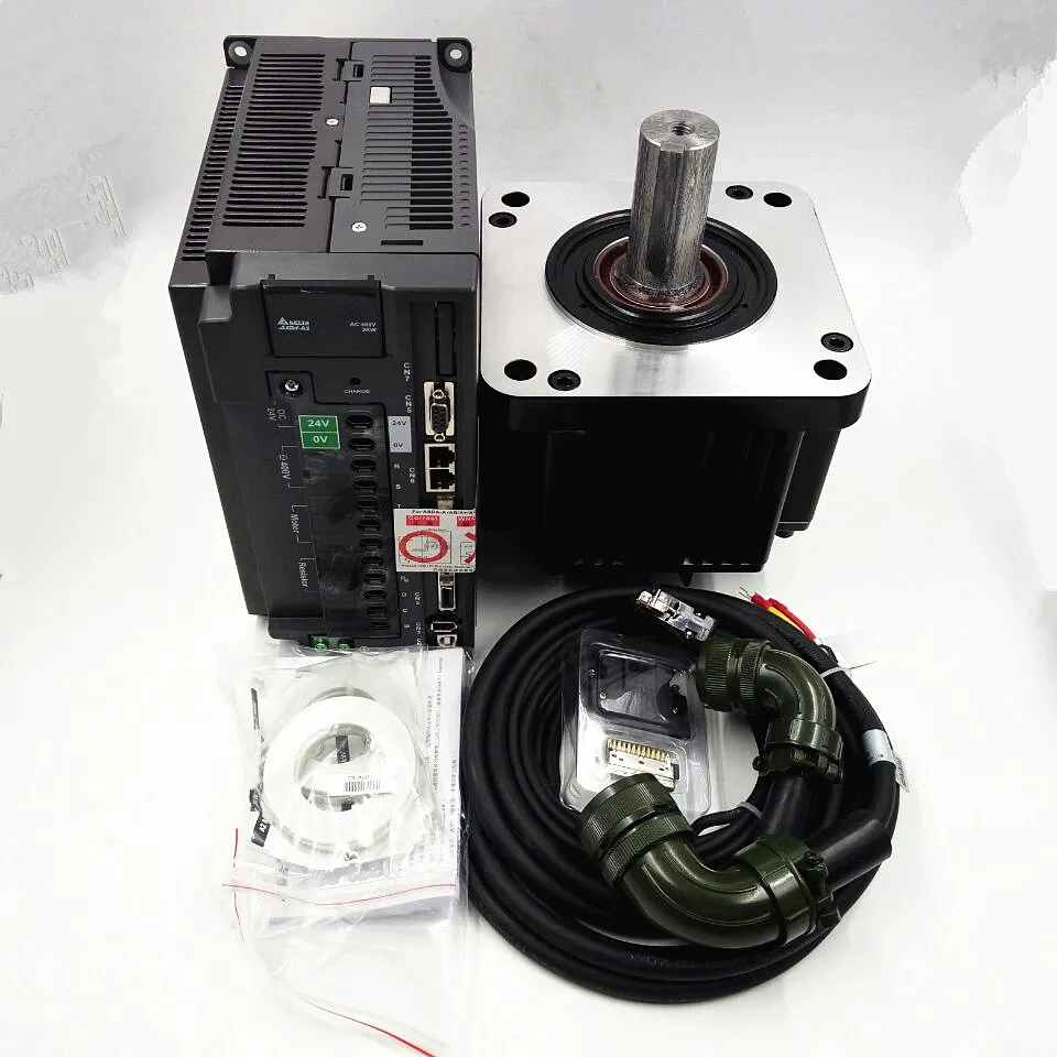 CNC Delta 2KW AC Servo Motor Drive kits System 400V 9.55NM 180mm with 3M Cable ECMA-K11820RS+ASD-A2-2043-M CNC Delta 2KW AC Servo Motor Drive kits System 400V 9.55NM 180mm with 3M Cable ECMA-K11820RS+ASD-A2-2043-M