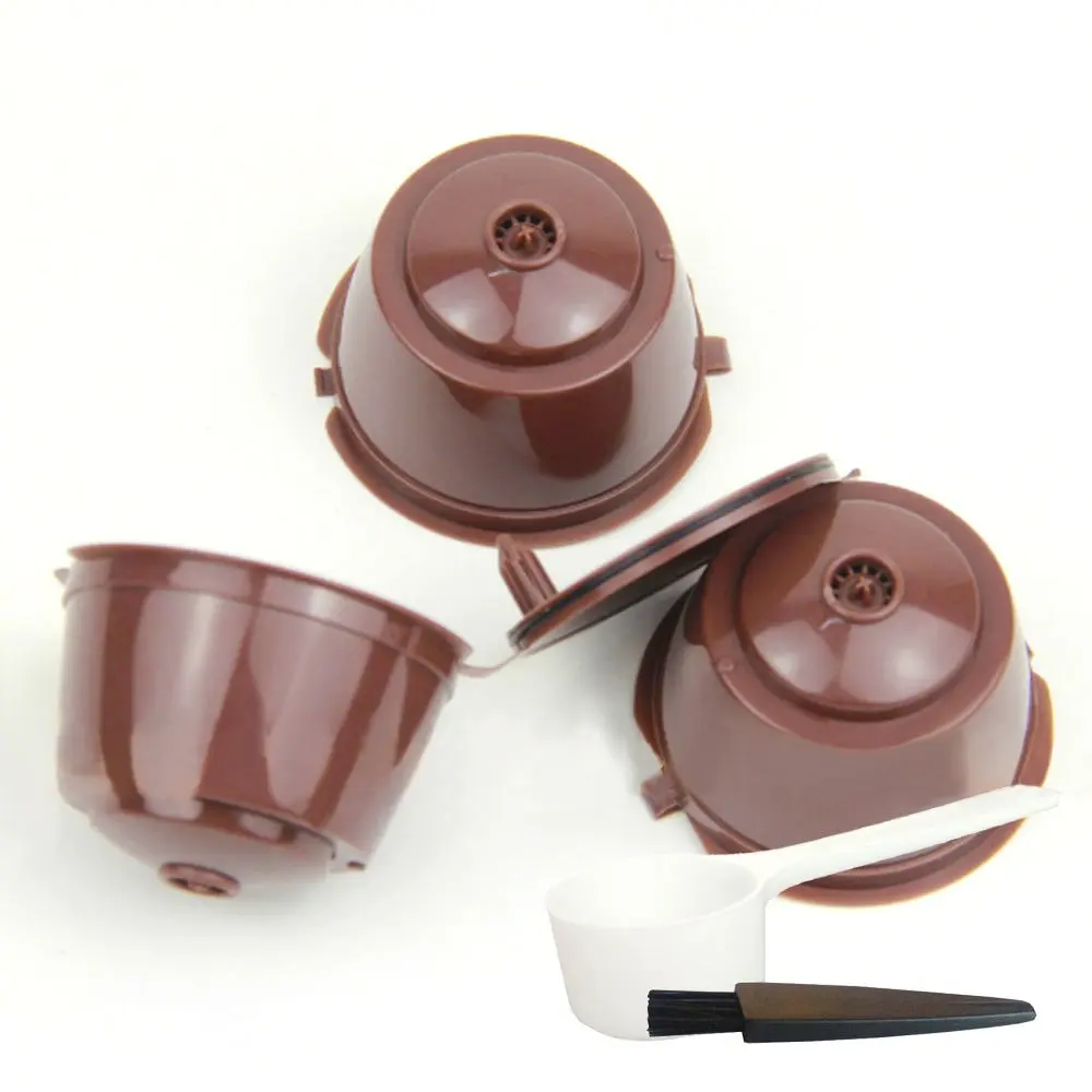 

3pcs/Lot Brown Reusable Dolce Gusto Coffee Capsule,Plastic Refillable Compatible Dolce Gusto Coffee Filter Baskets Capsules