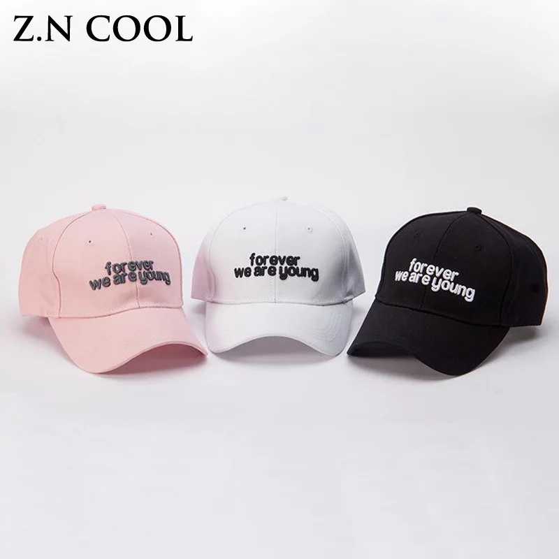 [Z.N COOL] мы молоды навсегда вышивка Бейсбол Кепки Гольф Snapback Шапки для Для мужчин