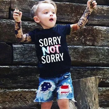 

Fashion Summer Autumn Baby Clothes T-shirt Long Sleeve Novelty Tattoo Unisex Kids Clothing Infant Outfits Child Outerwear Bebes