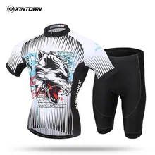 XINTOWN шаблон волк с коротким рукавом Велоспорт костюм велосипед Впитывающее белье велосипедная футболка одежда костюм