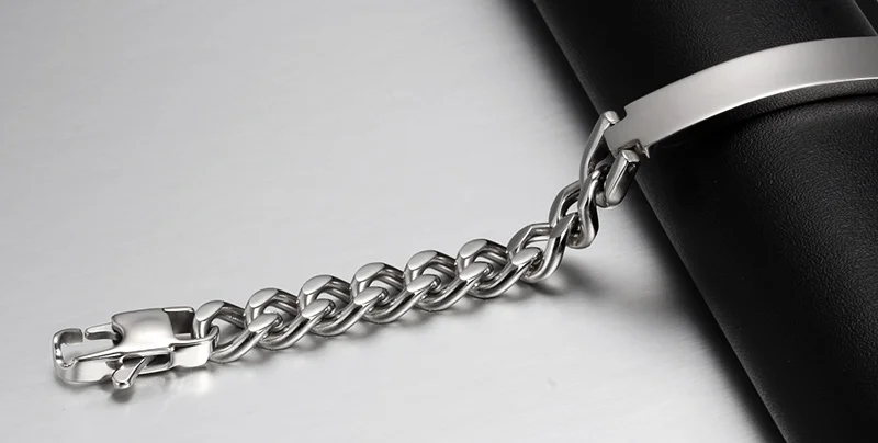 Мужской серебряный браслет, ювелирные изделия из нержавеющей стали, персонализированный браслет с подвесками для мужчин, подарки