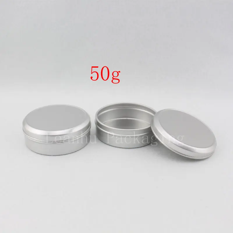 

50g aluminum empty cosmetic container with lids, food storage aluminum container empty cream cosmetic packaging jar metal bottle