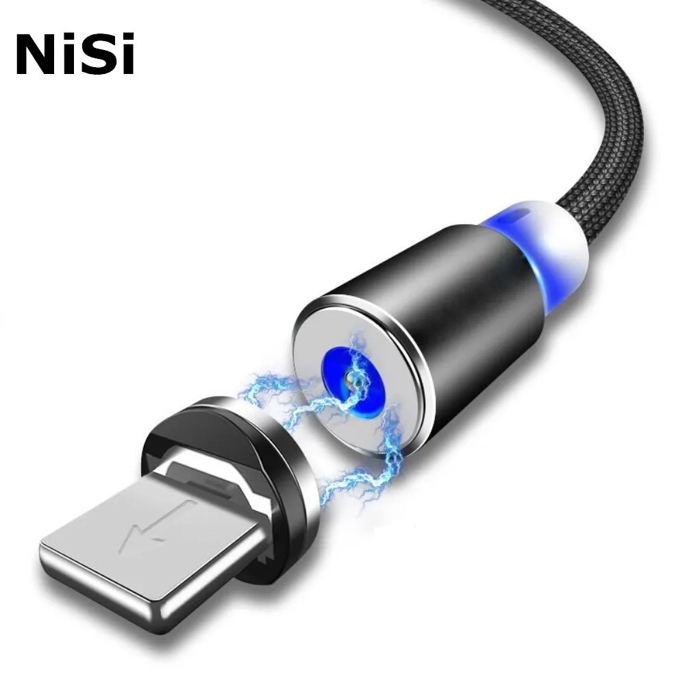 

8PIN IOS USB Magnetic Fast Charge Cable for iPhone 5 5S 6 6S Plus 7 7Plus 8 8Plus X 360 Degree Rotation Round LED Cables Charger