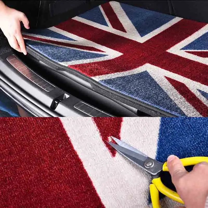  Union Jack Car Floor Rear Trunk Mat Cargo Auto Protected For Mini Cooper One JCW F54 F55 F56 F60 R6