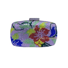 Blume Strass Kupplungen Frauen und Kristall Abendtaschen und handtaschen Kristall Abendtaschen Großhandel