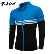 T-bird, новинка, кардиган на молнии, толстовка, мужская, с высоким воротником, толстовки, бренд, повседневная куртка, спортивная одежда, мужская, сшитая цветная толстовка с капюшоном