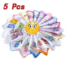 5 шт. хлопок Марля Муслин квадратный прекрасный цветочный узор платок полотенце цвет случайный