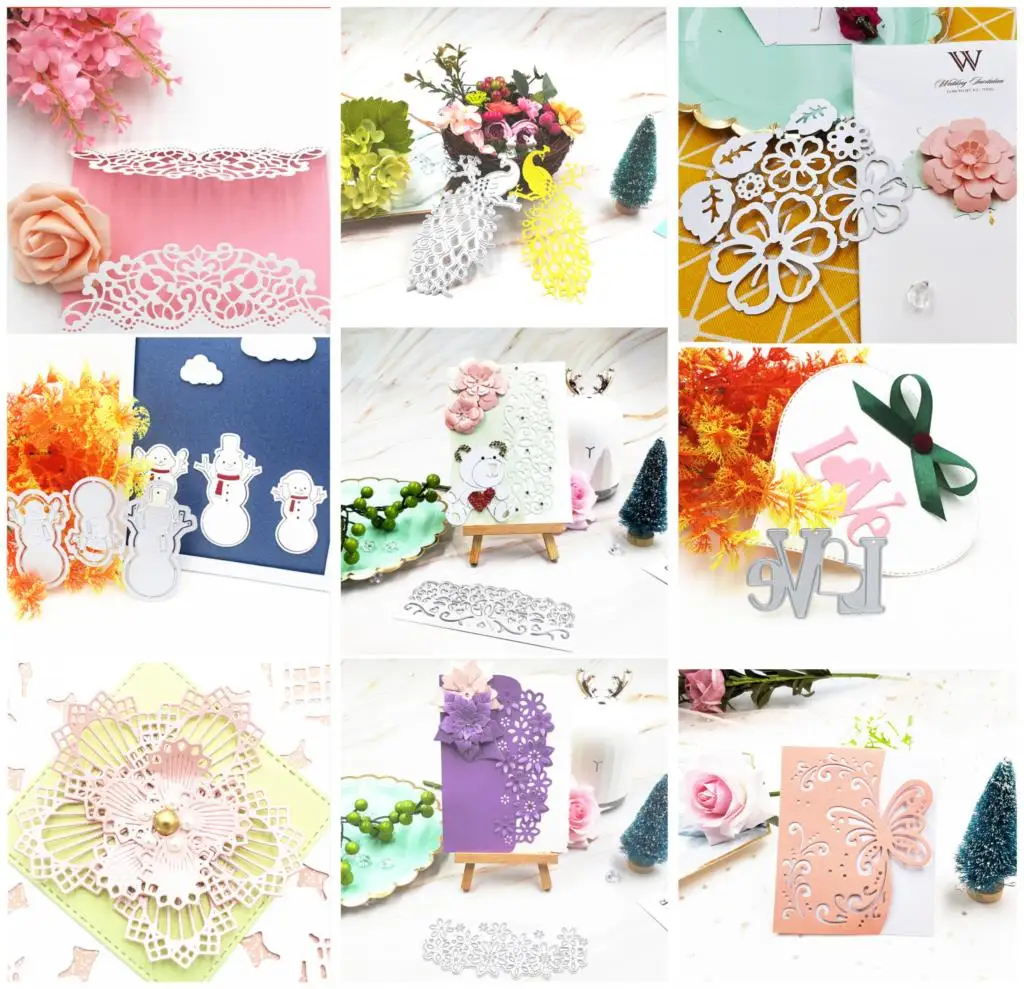 

2019 Dies Scrapbooking Flower Leaves Frame Metal Cutting Dies New Die Cut Craft Embossing Christmas Card Making Cut Die