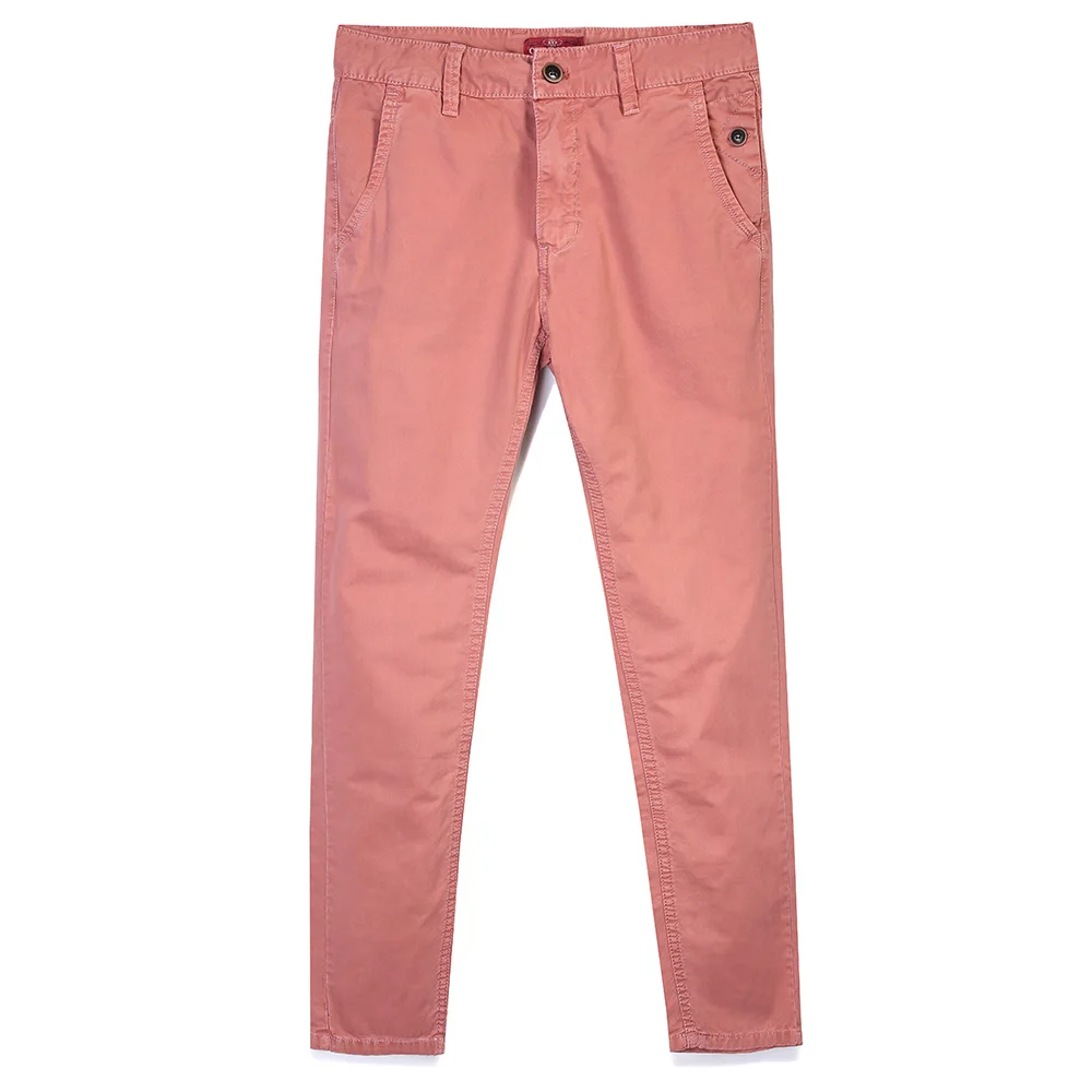 COMLION тренировки брюки Для мужчин брюки-карго высокое качество повседневные брюки из хлопка красочные джинсы одноцветное с фабрики 49 - Цвет: ORANGE