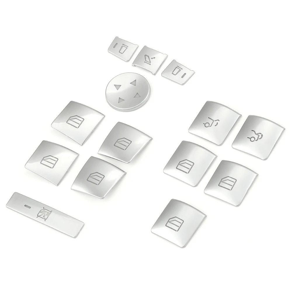 

14pcs Car Door Armrest Window Lift Button Cover Trim Styling Sticker For Benz A/B/C(W204)/E(W212)/GLA /CLA/ GLK/ GL class