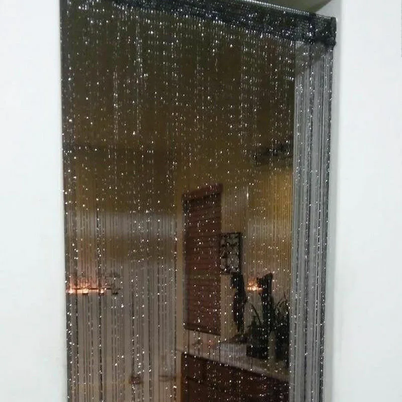Хрустальная струнная занавеска из бисера дверной, комнатный разделитель кисточка бахрома из бисера оконная панель струна домашний декор модный твердый делитель