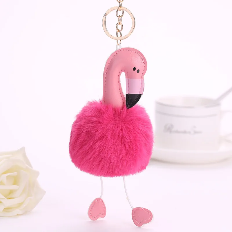 Fashion Pink Flamingo Women/'s Handbag Keychain Handbag Pendant Keyring Charm